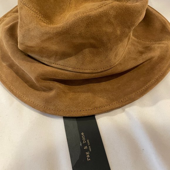 Rag & Bone Nando Suede Bucket Hat Cloche NWT Golden Brown $195 - Picture 3 of 5